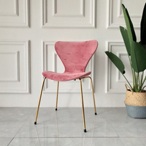 Net red ins Nordic makeup chair designer dressing table dining chair bedroom velvet cloth back light luxury butterfly chair