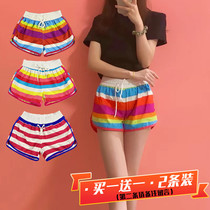 Hainan Sanya resort beach pants women seaside quick-drying anti-embarrassing loose swimming trunks striped shorts turn Season Specials