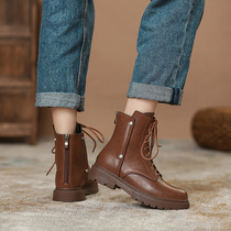 Martin boots female Inn Wind 2021 new thick bottom autumn winter women shoes Chains Cool 100 lap boots with suede female short boots