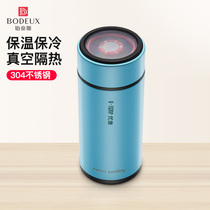 France Plattis black plastic vacuum flask 200ML straight male and female students children stainless steel vacuum flask