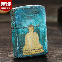 Original zippo lighter kerosene vintage Buddha mens pure copper armor for elders collection