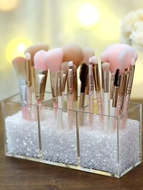   Makeup brush barrel Transparent Acrylic beauty brush brush tube Desktop eyebrow pencil brush finishing storage 