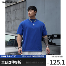 BLUESFLY NEW FITNESS SHORT SLEEVE T-SHIRT MALE Loose Leisure Fall Shoulders big training American Sport Blouse