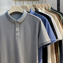 2021 new mens short sleeve T-shirt 8 color high end solid color polo shirt fashion trend slim lapel clothes