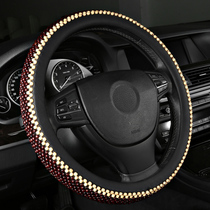 Car steering wheel cover summer wooden beads breathable cool car handle four seasons leather men and women Universal sweat absorption breathable