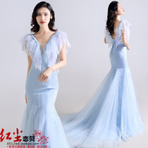 Studio theme costume performance dress Couple photo photo fishtail wedding dress location Forest travel color yarn new style