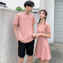 Couple dress summer clothes 2021 New ins short sleeve t-shirt your clothes my skirt temperament niche design feeling a skirt dress