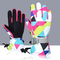 Winter men and women riding thick couple touch screen gloves non-slip warm waterproof and wear-resistant outdoor ski gloves