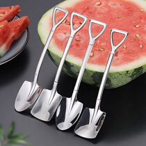  East Mash Bear Stainless Steel Shovel Scoop Spoon Shovel Sweet Spoons Ice Cream Spoon Long Handle Adult Net Red Home Watermelon Spoon