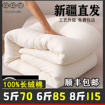 Clearance Xinjiang long-staple cotton quilt winter thickened warm quilt core cotton wool Student mattress mattress 1 5m1 8m