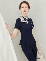 High-end business suit Womens summer temperament suit skirt Front desk light stewardess uniform Jewelry store overalls