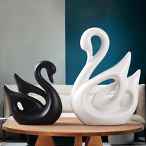 Nordic ornaments home ceramic crafts decorations wine cabinet creative modern living room couple Swan jewelry