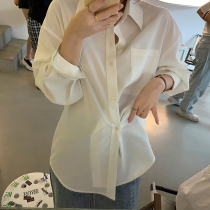 2021 early autumn 2021 New Korean version design feeling small crowdwhite shirt female spring and autumn temperament long sleeve shirt Dont make blouses