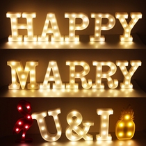 Birthday party Decorative Letter Lamp Digital Romance Valentines Day White Romantic Courteering Wedding Wedding Wedding house Scene Placement Decoration