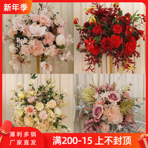 Wedding road guide flower wrought iron road flower lager wedding table flower decoration arrangement floral stage props home table flower
