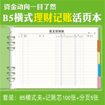 B5 horizontal loose-leaf financial bookkeeping book detachable office business flow account shop company commercial financial account book family financial notebook home Wealth Management notebook home thick income and expenditure ledger book