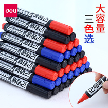  Deli marker pen 6881 thick head office oily marker pen packaging box head pen blue red black and white waterproof inkable