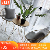 Nordic Wrought iron balcony table and chair three-piece creative milk tea small mini coffee table Leisure small round table and chair combination