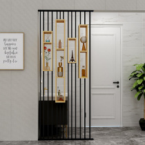 Nordic light luxury screen partition stainless steel flower frame door entrance frame decoration dining room sink hollow vertical strip