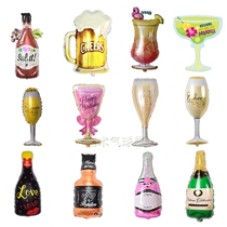 Celebrating champagne glass beer aluminum foil balloon marriage ceremony birthday party New year decoration supplies