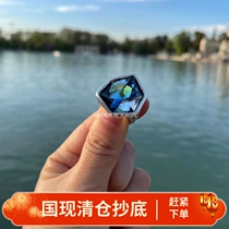 The Qingkura State now does not back out of the Spanish small crowd UNOde50 luxurious blue crystal ring fashion handmade silver plated