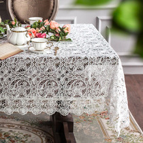 Eurostyle lace tablecloth rectangular ins tea table cloth white hollowed-out small cover towels embroidered tablecloth Nordic dining table cloth