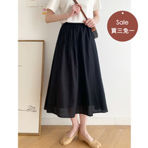 Buy three-free-one-wind footprint Skirt Hem Small Pleats Half Body Dress Woman Spring Pure Cotton Umbrella Dress 2022 New Summer