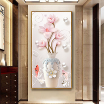 Modern simple living room corridor aisle entrance wall decoration painting vertical large size mural vase