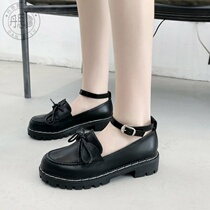 Japanese lolita Lolita lace soft sister shoes Mei Lulu low heel jk uniform small leather shoes round head lo girl
