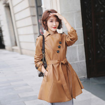 Real leather clothes woman 2022 Spring medium long belt head layer sheep leather leather clothing casual leather jacket jacket