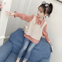 Korean girl shirt spring suit 2021 New Korean childrens foreign style coat spring and autumn womens shirt