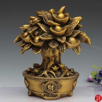 Hot sale pure copper Ping An fruit tree crafts ornaments antique Miscellaneous Collection Home decoration living room Creative furnishings