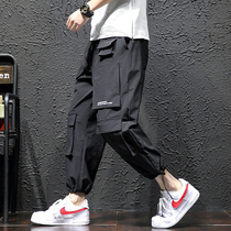 Pants men summer thin pockets Han edition trend casual loose hundred and clothing tide sports nine points