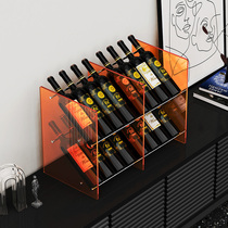 Red Wine Rack Pendulum modern light lavish high-end red wine cabinet Stainless Steel Slanted Wine Wine Bottle Shelve acrylic