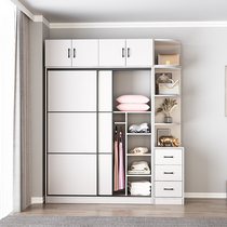 Modern simple whole wardrobe bedroom sliding door sliding door locker Nordic childrens wardrobe small Apartment 3 door ZYG