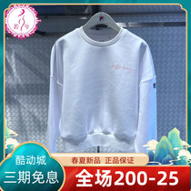 FILA Filatte ladies 2022 spring style ladies fashion round collar blouses knitted hooded sweatshirt A11W213203