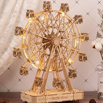 Eight-tone box diy spacetime skyscraper wheel romantic windmill assembly model creative couple birthday present