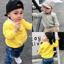 Baby Jacket Girl Spring Autumn Slim 2018 New Boy Pure Cotton Cardiovert Blouse Foreign Air Clothes Baby Spring Load