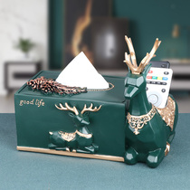 Creative light luxury tissue box living room coffee table multi-function remote control storage box high-grade Nordic ins drawing paper box