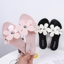 2021 New Fashion sun flower flat heels wear seaside holiday sandals slip slippery slippers