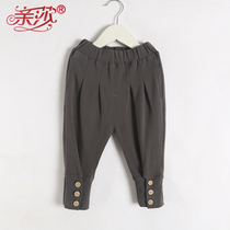 Spring new girl pants woman baby spring style casual pants baby baby row button pants baby boy pants