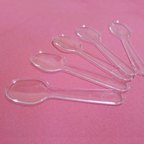 Disposable plastic transparent small spoon ice cream spoon jelly ice-cream spoon cake spoon small ice spoon 100 clothes