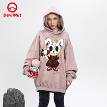 DEVIL NUT Tide brand demon 21 autumn and winter New Men and women couples loose leisure sweater Super flying