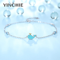 Blue whale 2021 new fashion 925 sterling silver anklet female ins cold wind sen tie foot chain anklet foot ornaments