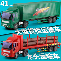 New large container truck container truck container truck simulation express car semi-trailer model boy Car Play