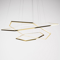 Brief Post Modern Polygon Duplex Building Light Lavish Living Room Restaurant Decent Board Room Designer Creative Stainless Steel Chandelier