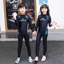 Childrens diving suit girl long sleeve sunscreen jellyfish suit boy middle and big child quick dry snorkeling hot spring split swimsuit
