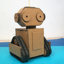 Scientific small production of environmental waste using creative technology manual diy to make robot small invention package