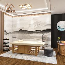 Chinese bamboo and wood fiber integrated wall panel grille decorative wall panel TV sofa background ink painting quick installation gusset