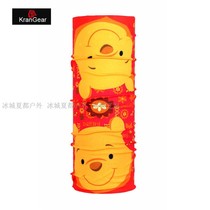 Cheerful outdoor sunscreen breathable turban childrens CoolMax moisture wicking towel Pooh